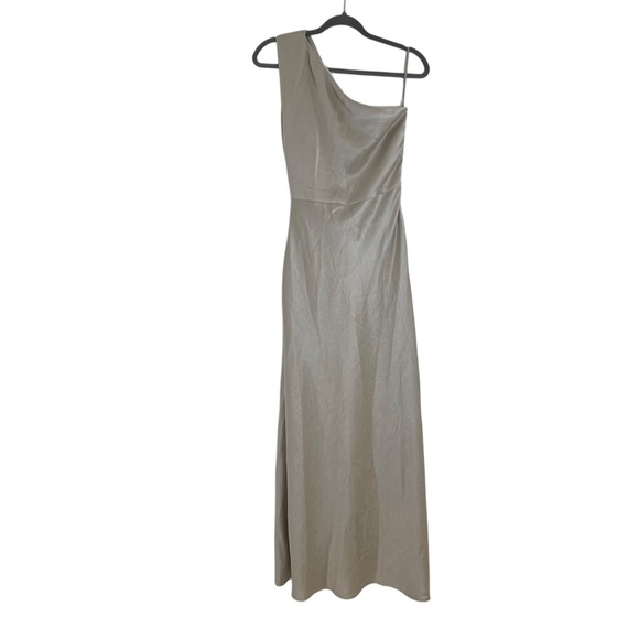 Bec + Bridge Champagne Gray One Shoulder Gown Cocktail Prom Dress 4 S - Picture 4 of 16